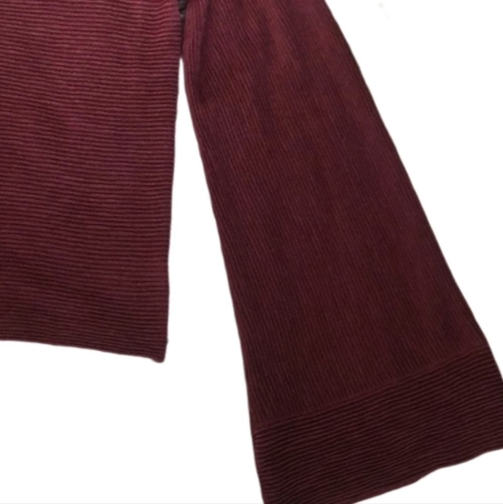 FREE People Starman Ribbed Burgundy Wool Blend Top Bell Flared Sleeves Small - Picture 8 of 10